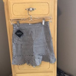 Zaful black and white gingham dress small